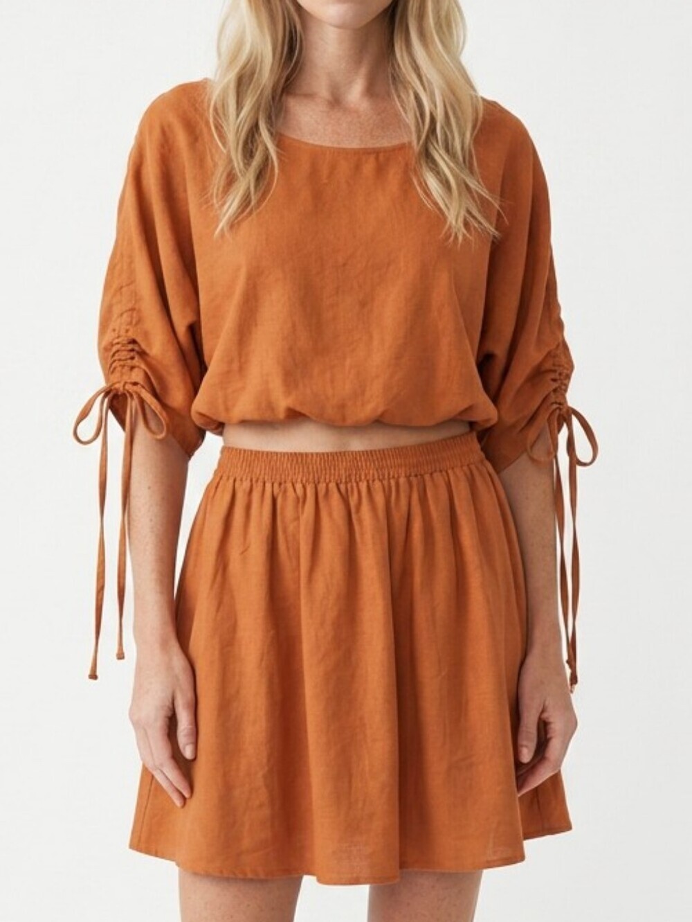 Cropped Top And Flared Skirt Set Size M